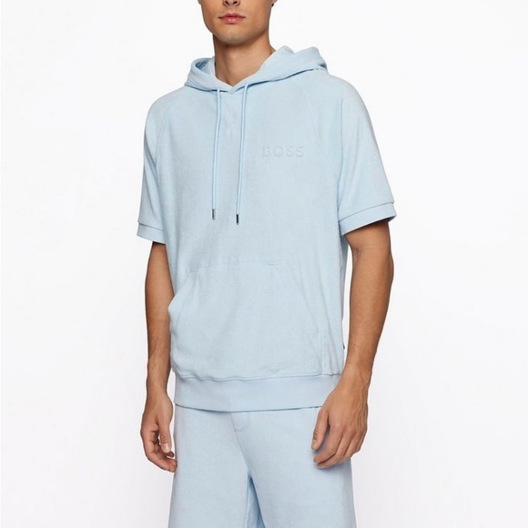 Boss cotton terry hoodie - Navy - Picture 5 of 5